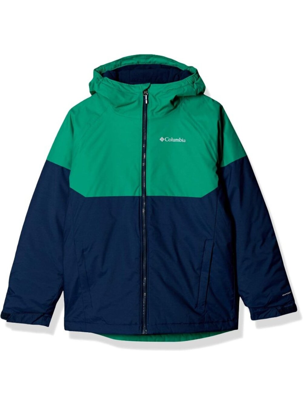 Columbia Kids Boys M Blue Green Colorblock Heat Warm Alpine Action II Jacket
